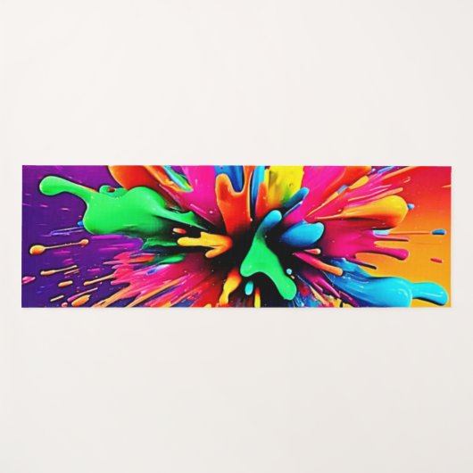 Vibrant Paint Burst Design Yogamatte (Vorderseite (Horizontal))