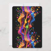 Vibrant Paint Splash Art Party Birthday Invitation Einladung (Rückseite)