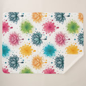 Vibrant Paint Splash Pattern Sherpa Blanket Sherpadecke (Vorderseite (Horizontal))