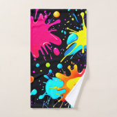 Vibrant Paint Splatter Art Burst Badhandtuch Set (Handtuch)