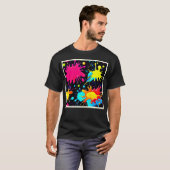 Vibrant Paint Splatter Art Burst T-Shirt (Vorne ganz)