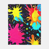Vibrant Paint Splatter Artwork Burst Fleecedecke (Vorderseite)