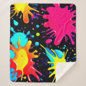 Vibrant Paint Splatter Artwork Burst Sherpadecke (Vorderseite)