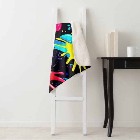 Vibrant Paint Splatter Artwork Burst Sherpadecke (Beispiel)