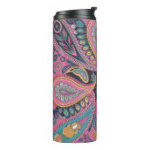 Vibrant Paisley Swirl Pattern Design Thermosbecher (Nach links gedreht)