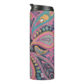 Vibrant Paisley Swirl Pattern Design Thermosbecher (Nach rechts gedreht)
