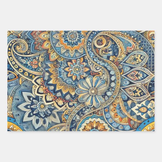 Vibrant Paisley Whirl Geschenkpapier Set (Vorderseite 3)