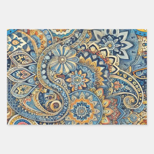 Vibrant Paisley Whirl Geschenkpapier Set (Vorderseite 2)