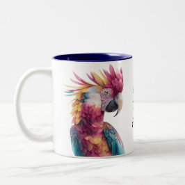 Vibrant Parrot Colourful Tropical Bird Design Zweifarbige Tasse