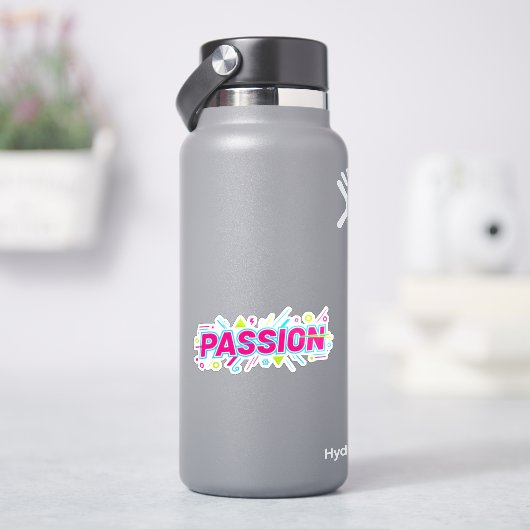 Vibrant Passion Typography - Retro 90s Pop Art Aes Aufkleber (HydroFlask)