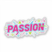 Vibrant Passion Typography - Retro 90s Pop Art Aes Aufkleber (Vorderseite)