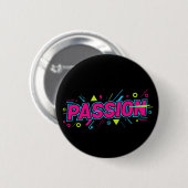 Vibrant Passion Typography - Retro 90s Pop Art Aes Button (Vorne & Hinten)