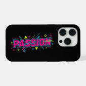 Vibrant Passion Typography - Retro 90s Pop Art Aes iPhone Hülle (Rückseite (Horizontal))