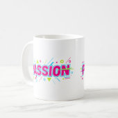 Vibrant Passion Typography - Retro 90s Pop Art Aes Kaffeetasse (Vorderseite Links)