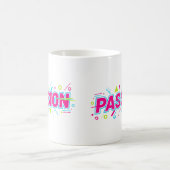 Vibrant Passion Typography - Retro 90s Pop Art Aes Kaffeetasse (Mittel)