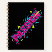 Vibrant Passion Typography - Retro 90s Pop Art Aes Notizblock (Vorderseite)