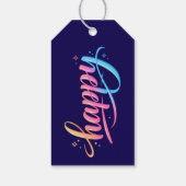 Vibrant Pastel Gradient HAPPY Typography - Modern  Geschenkanhänger (Rückseite)