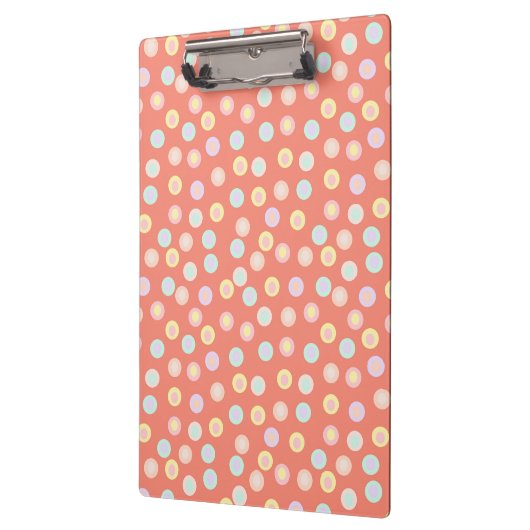 Vibrant Pastel Polka Dot Background: Brighten up Klemmbrett (Links)