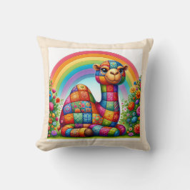 Vibrant Patchwork Camel Kissen