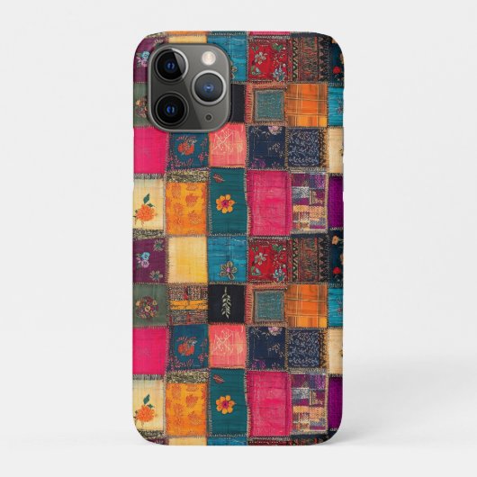 Vibrant Patchwork Quilt with Classic Florals Case-Mate iPhone Hülle (Rückseite)