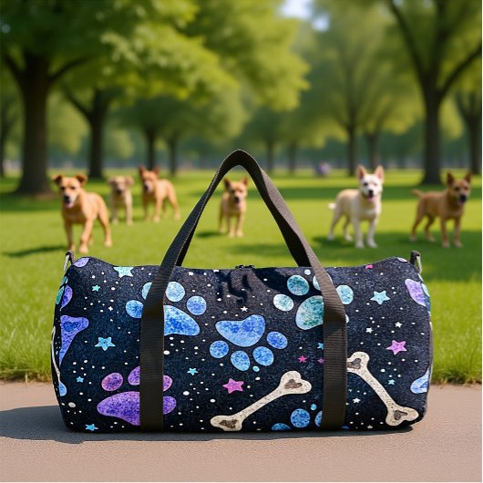 Vibrant Paw Print Reise Duffle Bag