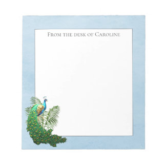Vibrant Peacock | Blue Notepad Notizblock