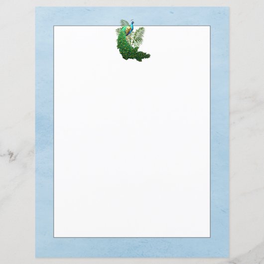 Vibrant Peacock | Blue Paper Sheet (Rückseite)