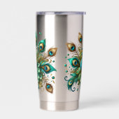 Vibrant Peacock Feather Mug Thermobecher (Links)