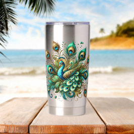 Vibrant Peacock Feather  Mug Thermobecher