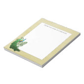Vibrant Peacock | Gelber Notepad Notizblock (Rotiert)