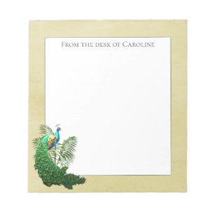 Vibrant Peacock Gelber Notepad Notizblock