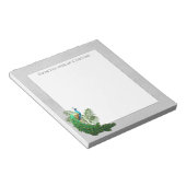 Vibrant Peacock | Grau Notepad Notizblock (angewinkelt)