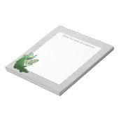 Vibrant Peacock | Grau Notepad Notizblock (Rotiert)
