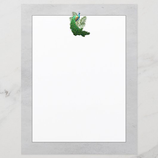 Vibrant Peacock | Graupapier (Rückseite)