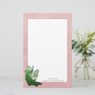 Vibrant Peacock Pink Stationery Briefpapier