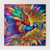 Vibrant Peacock Puzzle (Horizontal)