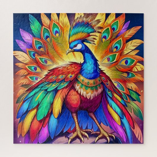 Vibrant Peacock Puzzle (Vertikal)