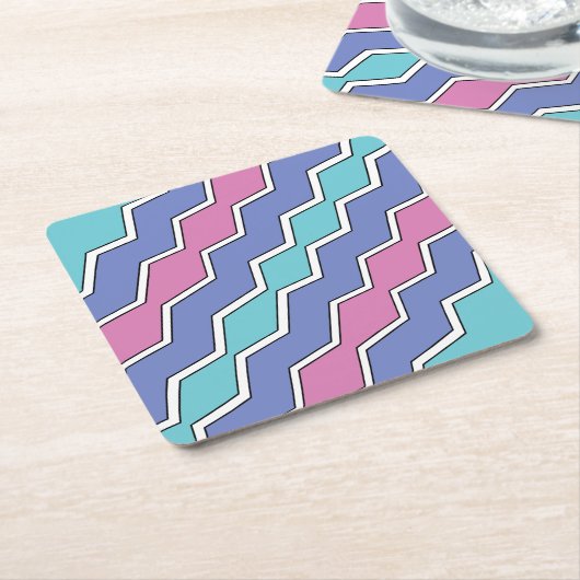 Vibrant Peaks ZigZag Rechteckiger Pappuntersetzer (angewinkelt)