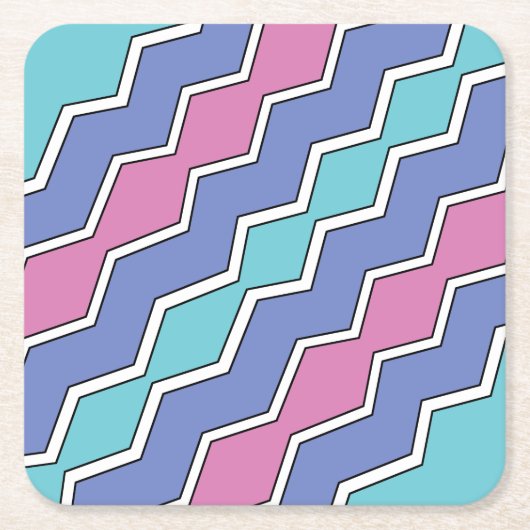 Vibrant Peaks ZigZag Rechteckiger Pappuntersetzer (Vorderseite)