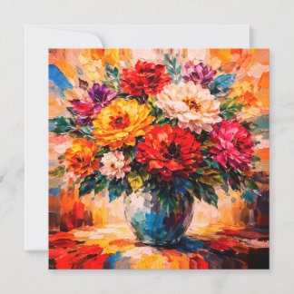 Vibrant Peonies Bouquet in Vase Impasto