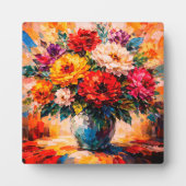 Vibrant Peonies Bouquet in Vase Impasto Fotoplatte (Vorderseite)