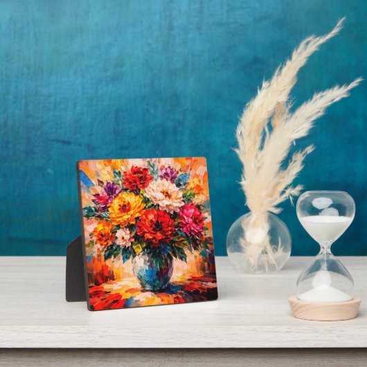 Vibrant Peonies Bouquet in Vase Impasto Fotoplatte (InSitu)