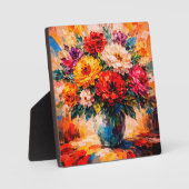 Vibrant Peonies Bouquet in Vase Impasto Fotoplatte (Vorderseite)