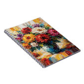 Vibrant Peonies Bouquet in Vase Impasto Notizblock (Rechte Seite)