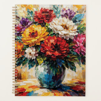 Vibrant Peonies Bouquet in Vase Impasto Planer