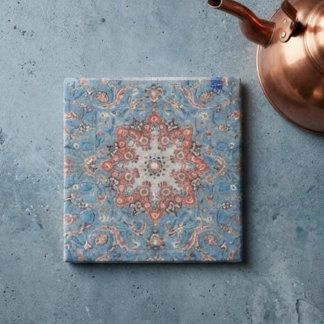 Vibrant Persian Vintage Rug Turquoise Steinuntersetzer