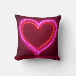 Vibrant Pink Abstract Heart Throw Pillow 16x16 | M Kissen