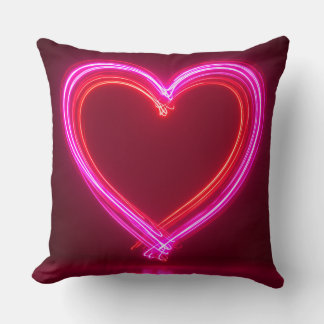 Vibrant Pink Abstract Heart Throw Pillow 16x16 | M Kissen