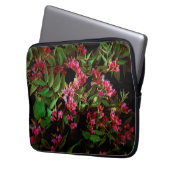 Vibrant pink and green flower art laptopschutzhülle (Vorderseite Links)