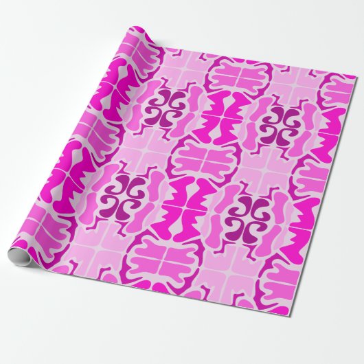 Vibrant pink and purple abstract pattern geschenkpapier (Ungerollt)